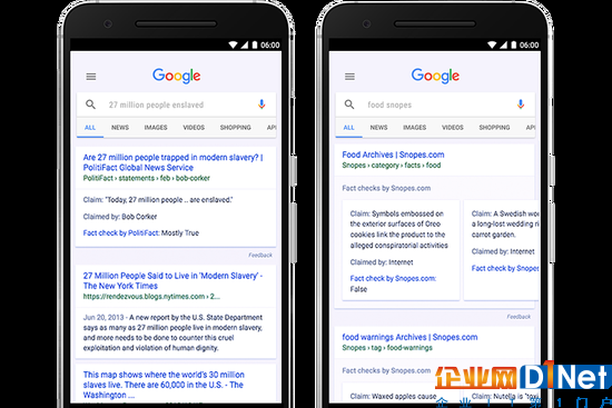 Google也給一部分搜索結果添加了事實核查功能