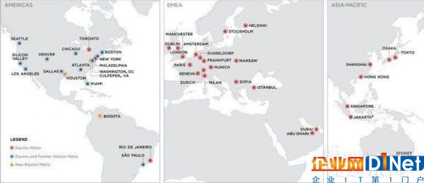 Equinix完成Verizon數據中心收購事宜