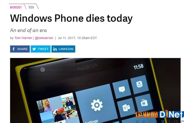 Windows Phone今天正式死亡！數百萬用戶被拋棄