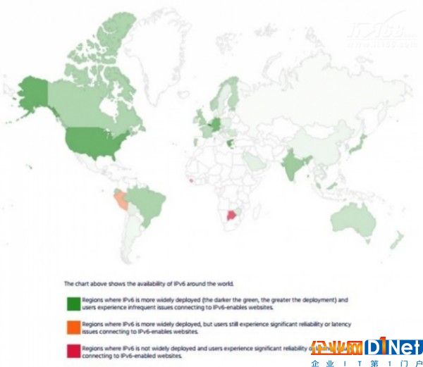 谷歌發布IPv6應用情況 全球用戶超6.2億
